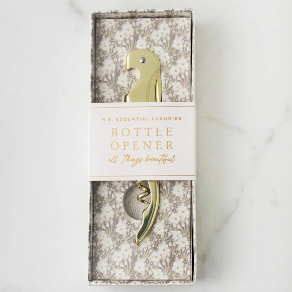 MARGOT ELENA Gold Bottle Opener - M.E. Essential Luxuries NEW IN BOX